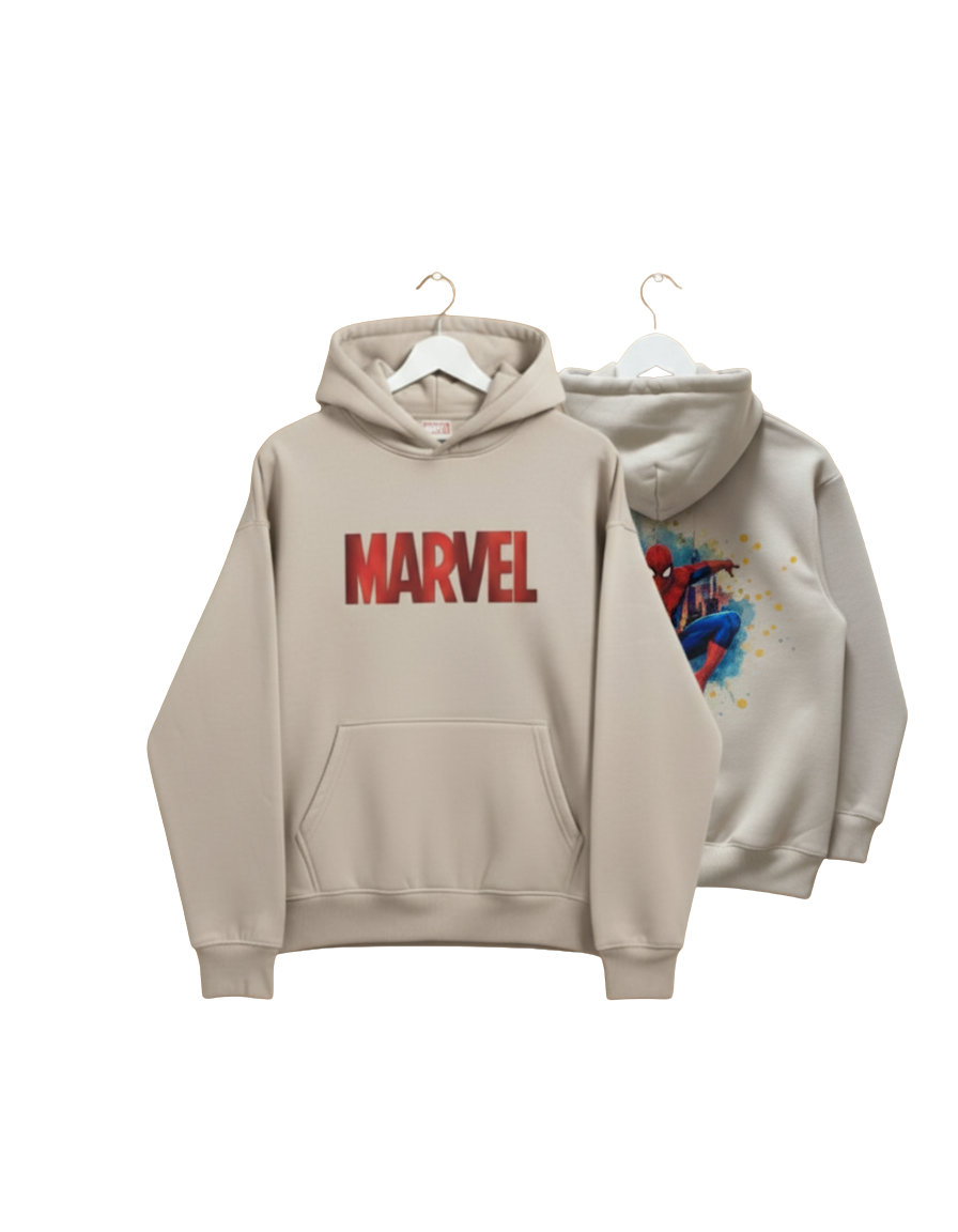 Marvel Classic Logo Hoodie – Beige