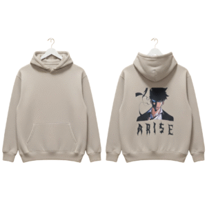 “Arise” Anime Graphic Hoodie – Beige
